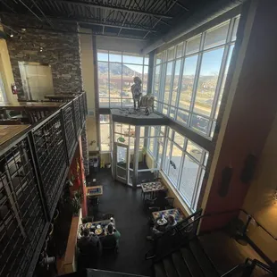 Looking down from the top floor.