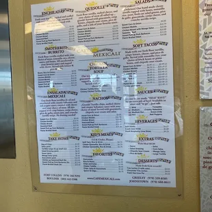 menu
