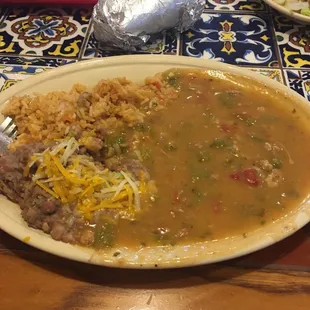 Green Chili Plate - Large. Once again no meat