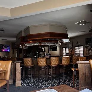 a view of the bar and seating area