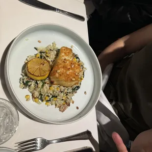 Chilean sea bass risotto