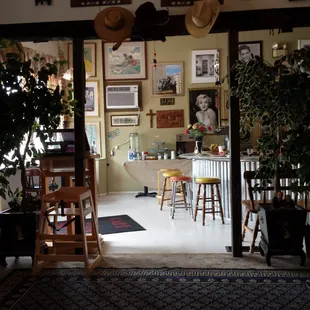 Eat at the funky bar.