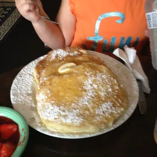 Pancakes bigger than my kids head. Yummy too.