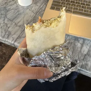 egg and cheese burrito
