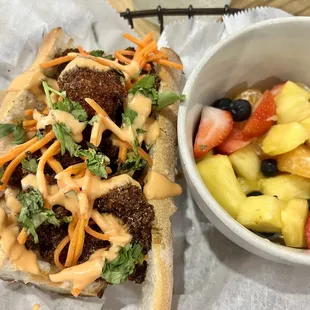 Banh Mi Sandwich with fruit