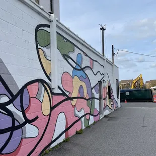 a mural on the side of a building