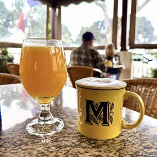 DELICIOUS FRESH SQUEEZED ORANGE JUICE and my Cappuccino !