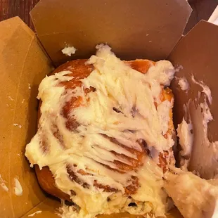 Cinnamon Role, took two bites and wasn&apos;t the greatest 3/10. Ended up ordering a macron afterward now that, 10/10!