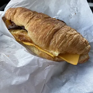 Bacon egg cheese croissant