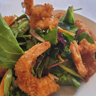 Panko crusted shrimp salad