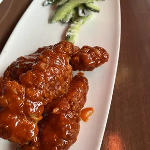 Korean Fried Chicken minus cashews due to allergies!