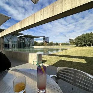 Outdoor seating + view