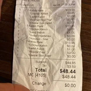 Copy of receipt