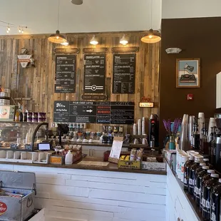 a variety of coffees on display