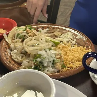 Street tacos platter with chicken as the meat