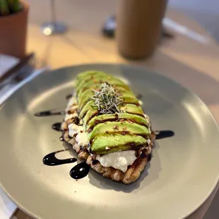 Egg salad avocado croffle