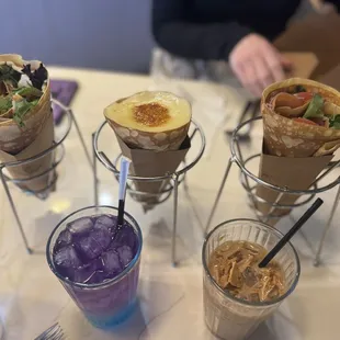 Crepes &amp; drinks lined up for us brunch babes