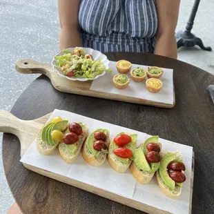 Avocado Toast and Quiches.