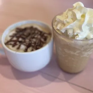 Café mocha and Iced Vanilla Freeze