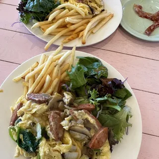 Mushroom, Onion & Spinach Scramble