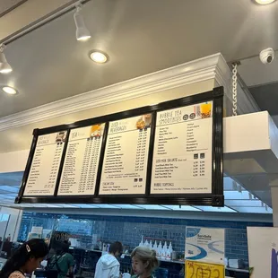 menus on the wall