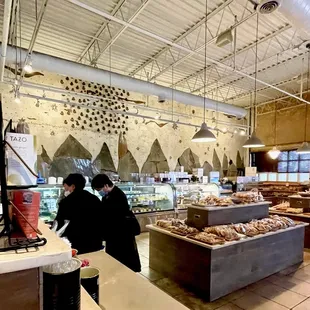 the interior of a bakery