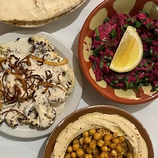 a variety of food on a table