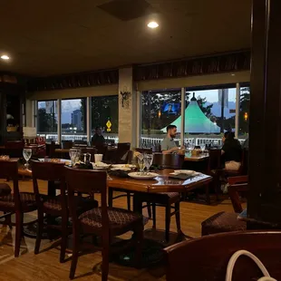 Looking out toward the outside deck