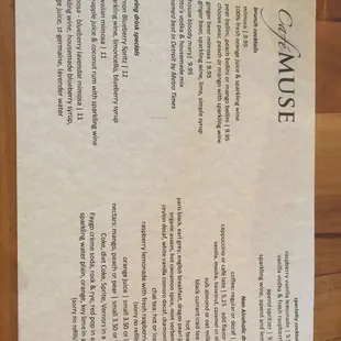 Drink Menu