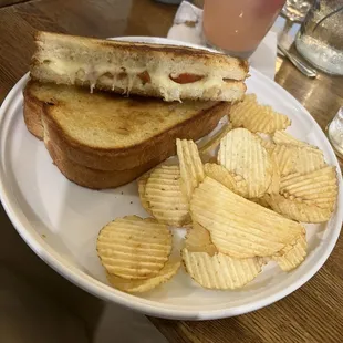 Three-cheese grilled cheese.