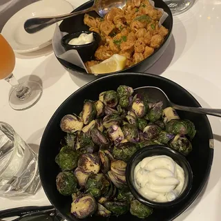 Crispy Brussels Sprouts with Dijon Aioli