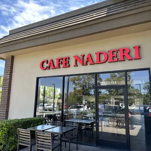 the front of the restaurant