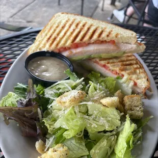 Turkey panini and small Caesar