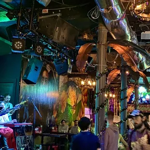 a group of people playing music