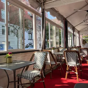 Patio seating.