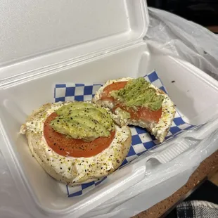 Lemon pepper bagel. Too delicious not to bite into right away.