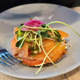 Bagel with smoked salmon