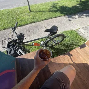 Cold brew in outside sitting area