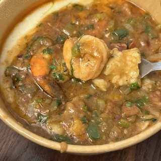 Andouille Shrimp and Grits