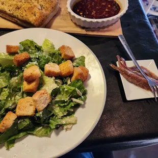 Cesar with side of anchovies