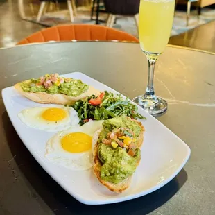 Avocado toast with eggs