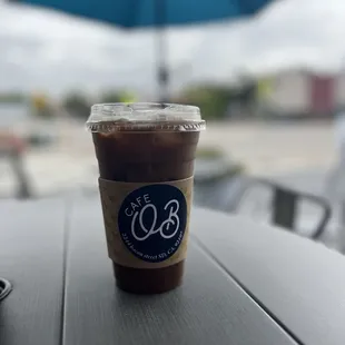 Iced s&apos;mores latte with coconut milk