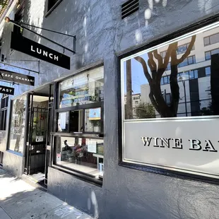 The outside of the café 8/4/23