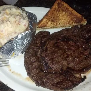 16 oz Ribeye and loaded potato!