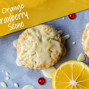 Refreshing Orange Cranberry scone from our bakery