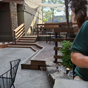 Outdoor seating on patio.