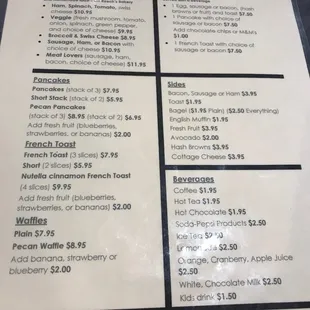 a menu for a restaurant