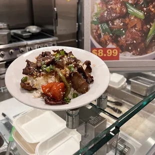 a plate of food on a counter