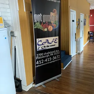 a sign for a restaurant
