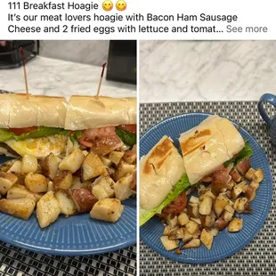 A breakfast hoagie it&apos;s like an omelette in a roll with home fries